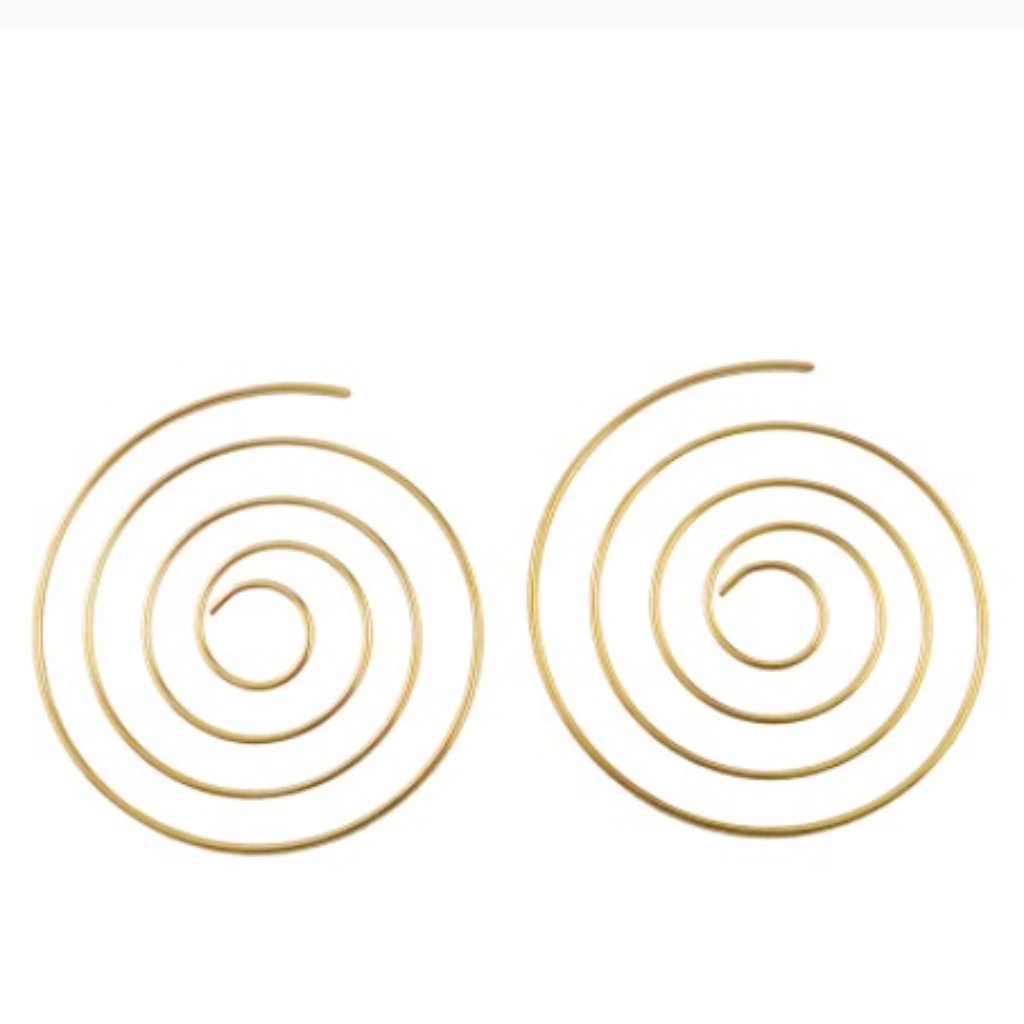 Geo Spiral Circle Gold Earrings 15$